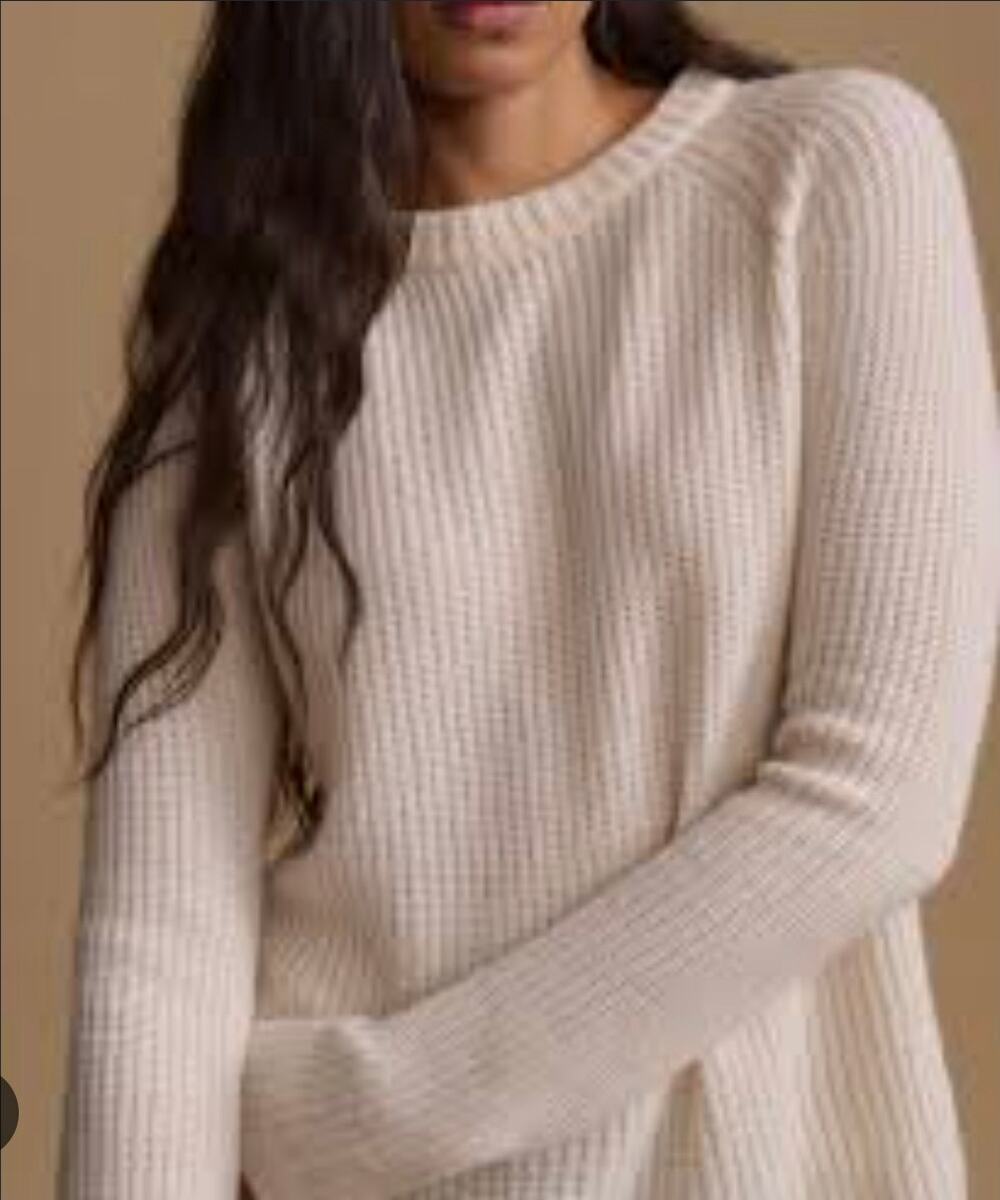 Jenni Kayne women's fisherman sweater cashmere ivory M